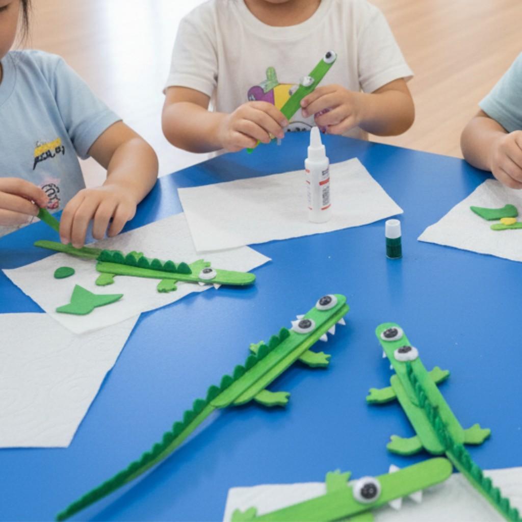 Ice Cream Stick Crocodile Craft